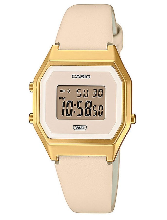 Reloj de cuero rosa de la marca Casio