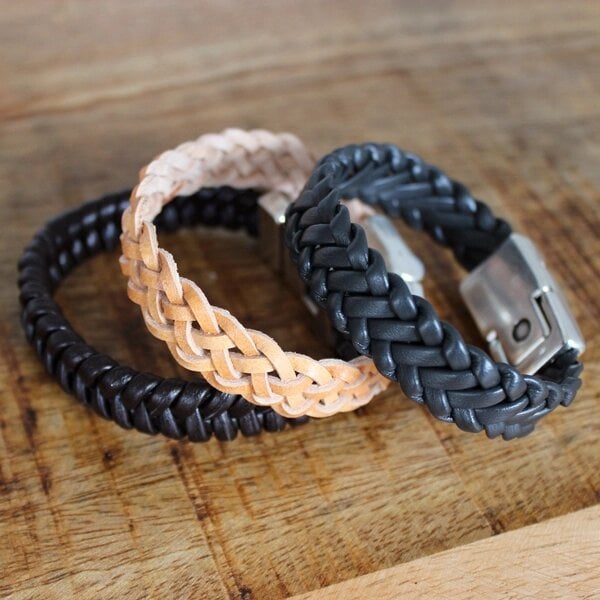 Bracelets tressés homme en cuir