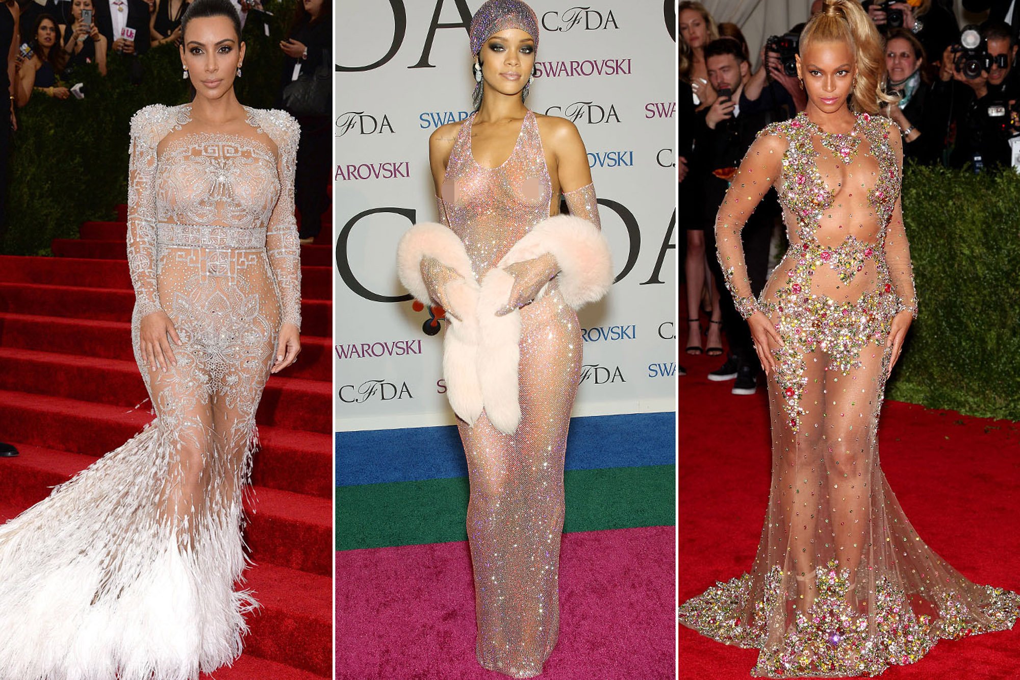 tendance transparence rihanna beyonce kim