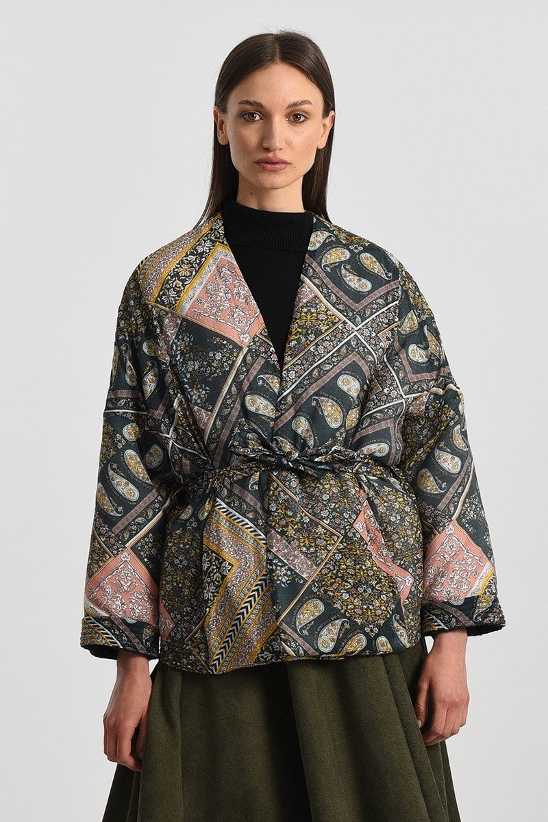 Chaqueta de kimono acolchada