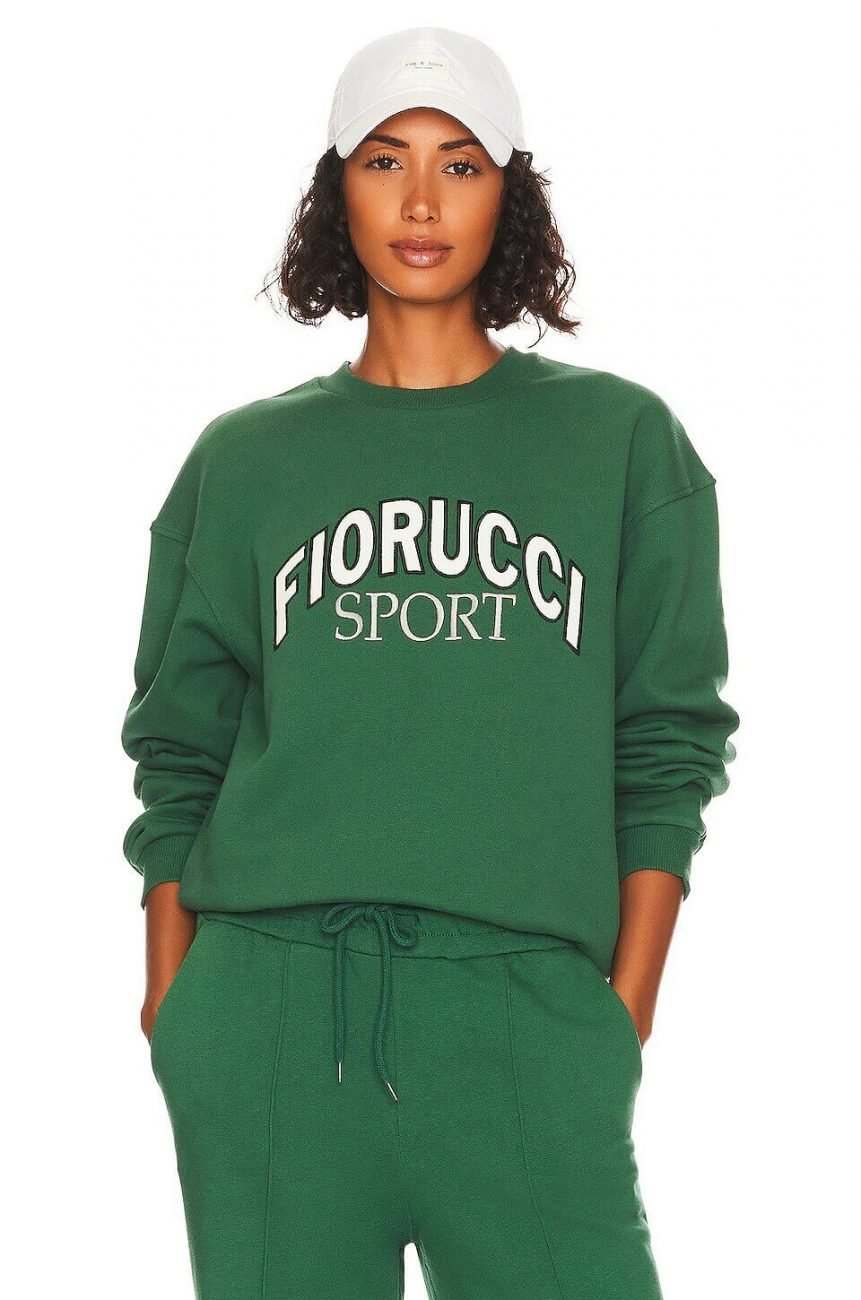 Mujer usando una sudadera de deporte de algodón de Fiorucci