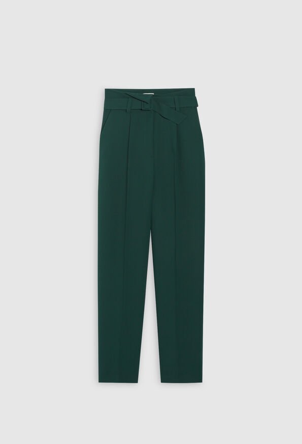 Pantalón de traje de talle alto verde bosque