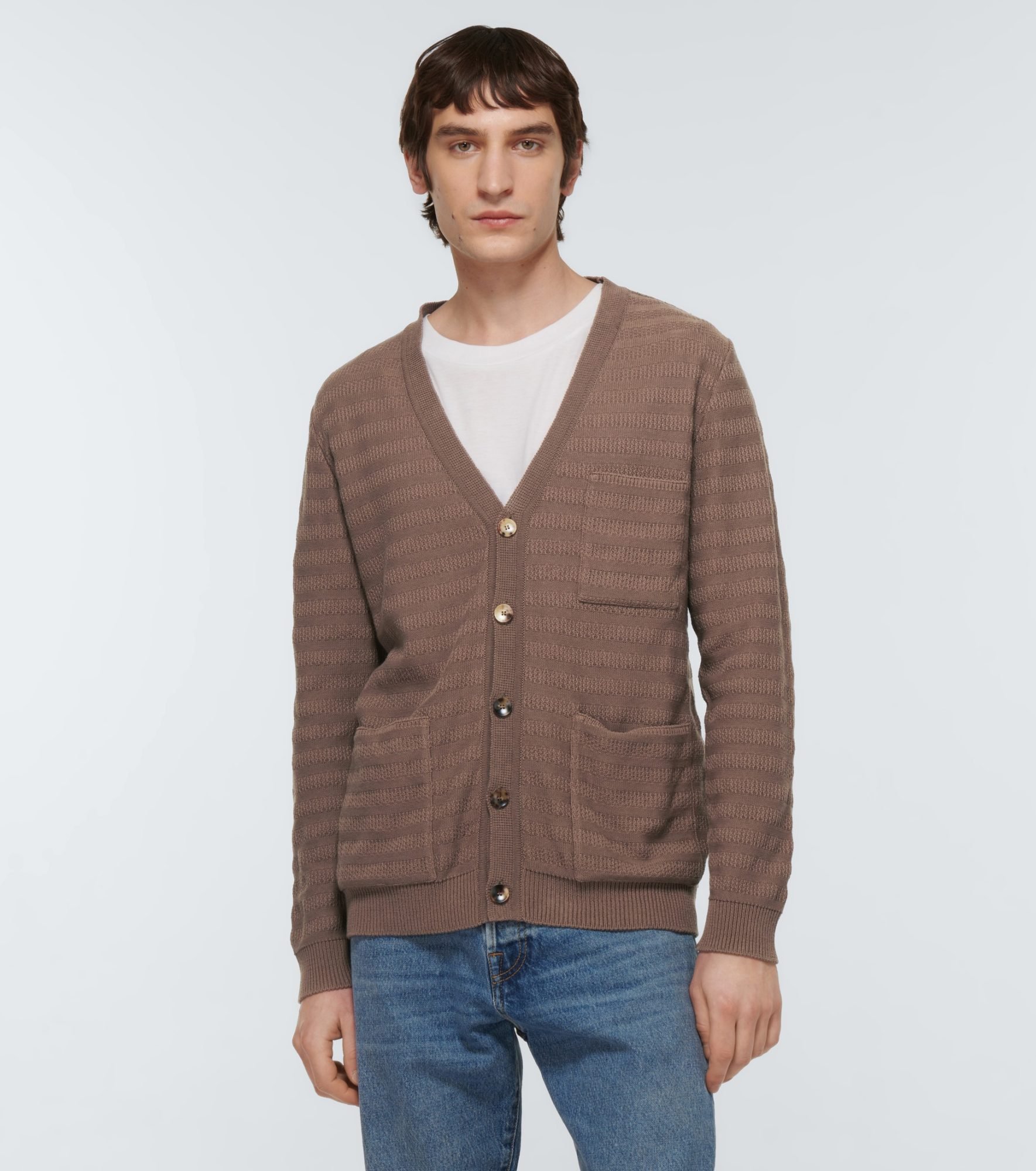 cardigan marrón para hombre de la marca Lardini