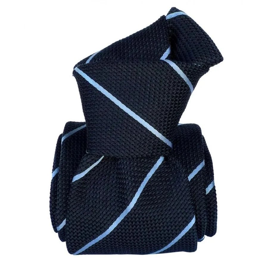 Corbata jacquard de seda azul Maravella
