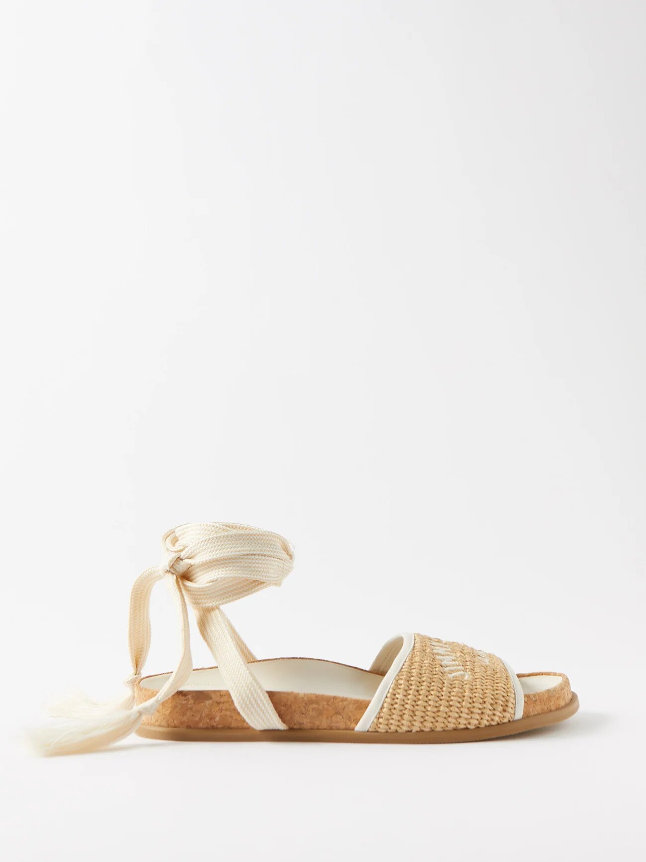 Sandalias planas de rafia con logo Gal bordado de Jimmy Choo