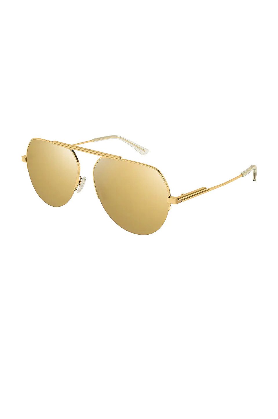 Lunettes de soleil aviateur dorées pour femme Bottega Veneta