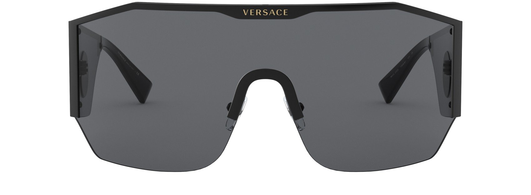 Lunettes de soleil noires oversize en métal Versace