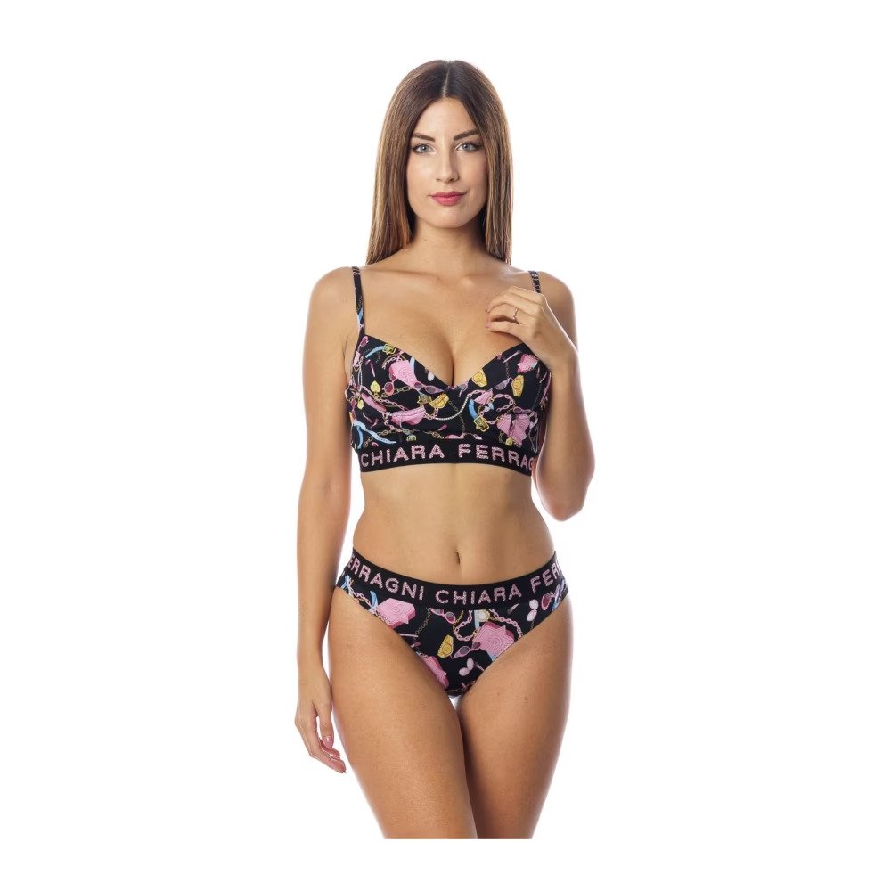 Bikini negro con motivos Chiara Ferragni Collection