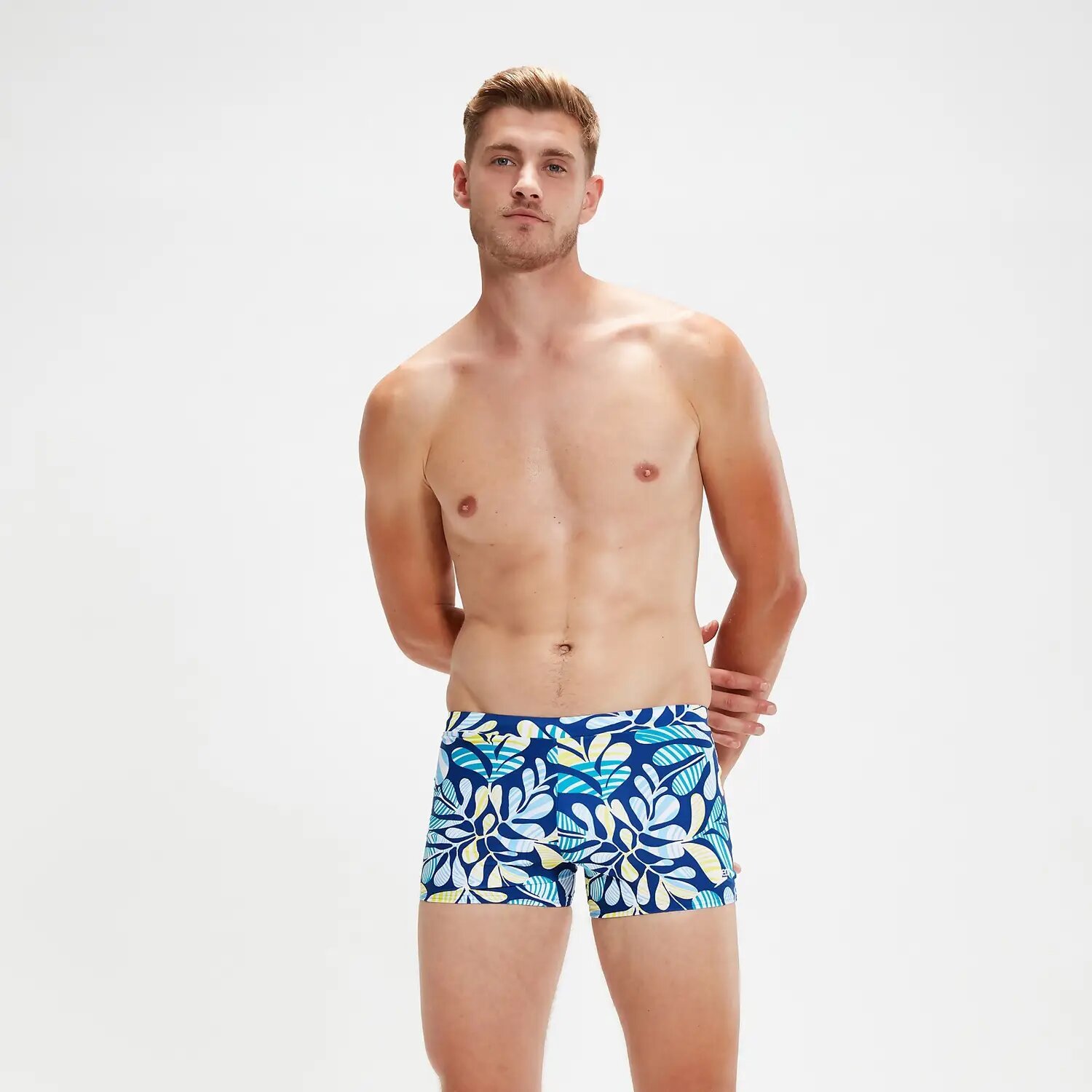 Short de baño azul y blanco Speedo