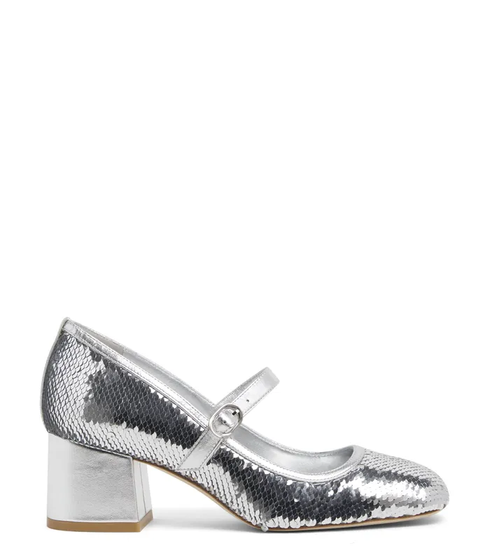 stuart weitzman stuart mj 60 pump escarpins et slingback argent paillettes 040196036796892 Modalova