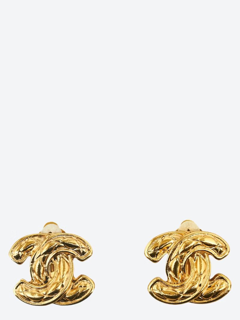 Aretes de logotipo Chanel oro