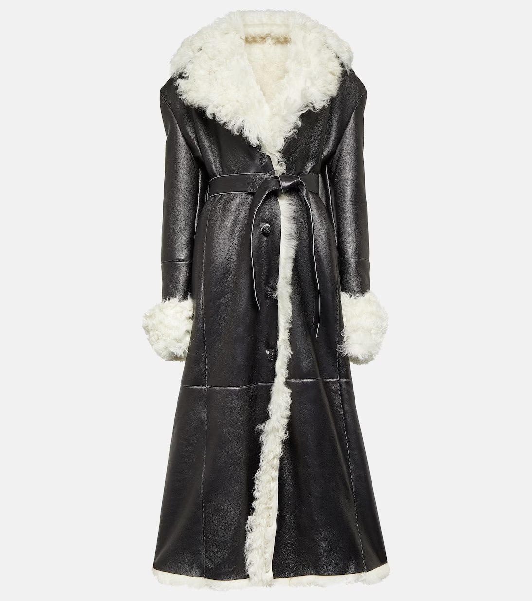 Manteau Magda Butrym en shearling et cuir 