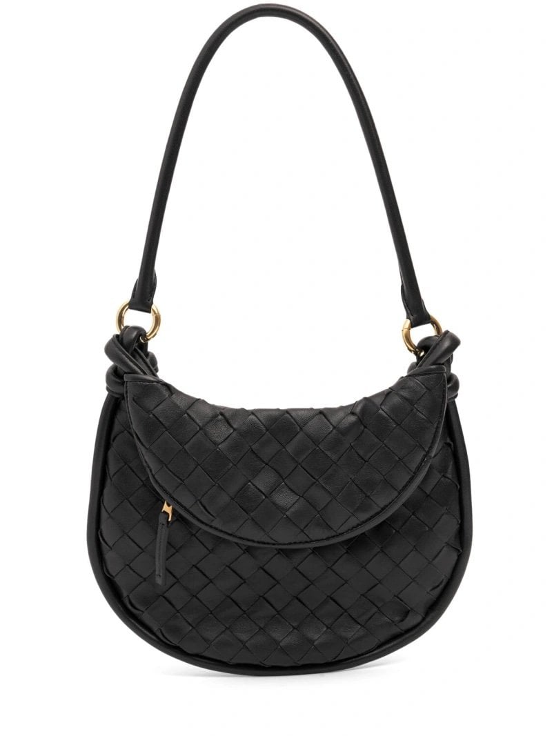 Sac cuir texturé forme demi lune Bottega Veneta