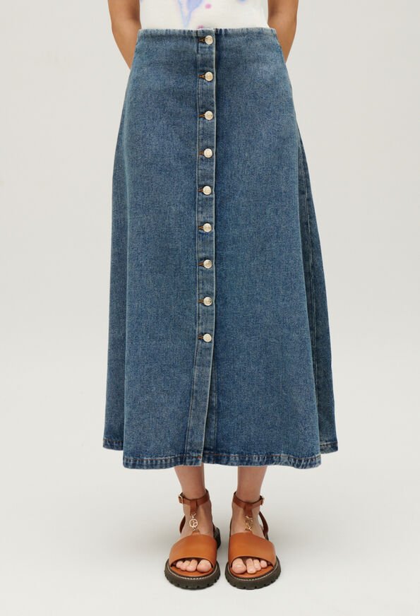 Jupe midi Claudie Pierlot en denim