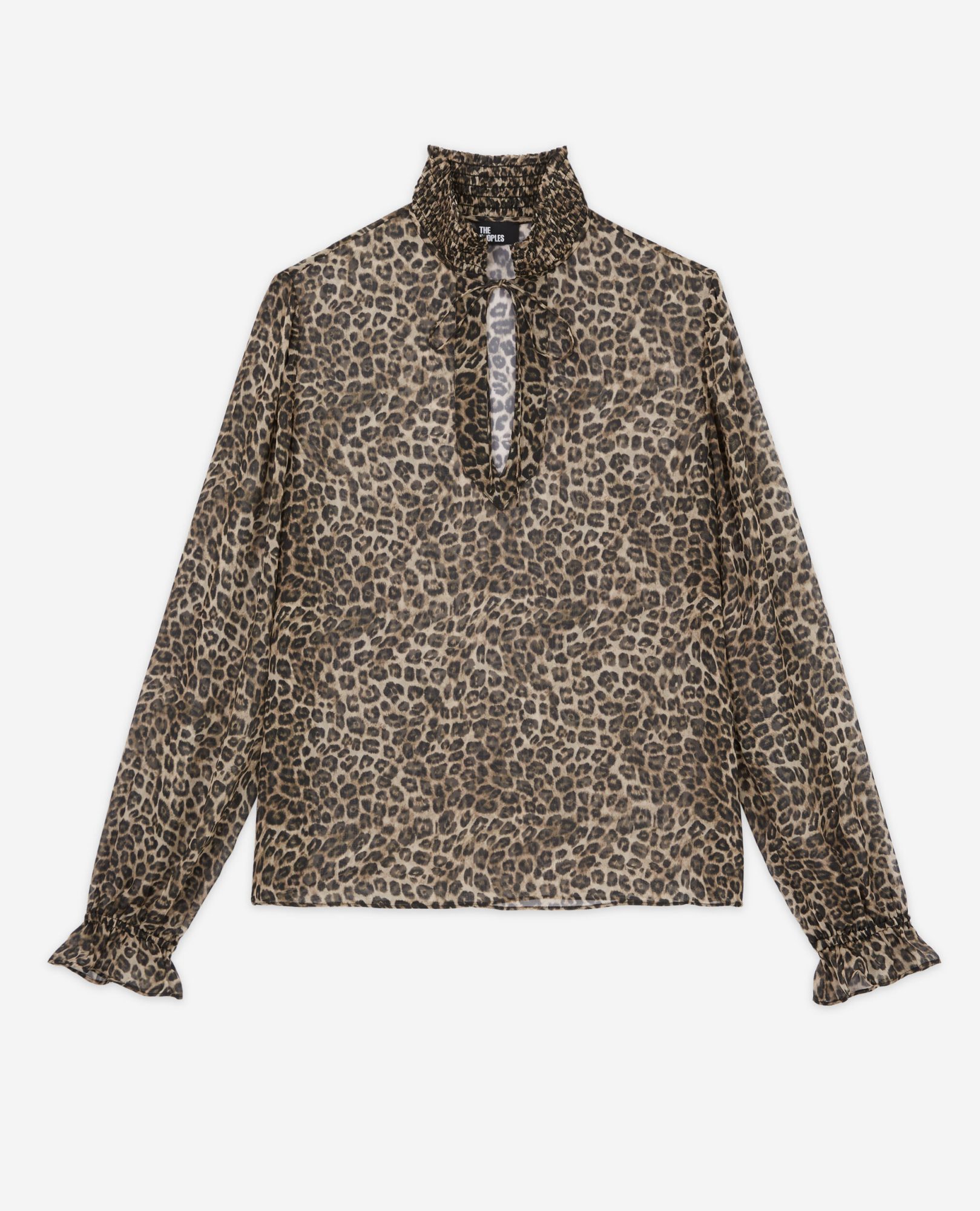 Blusa transparente con estampado de leopardo The Kooples