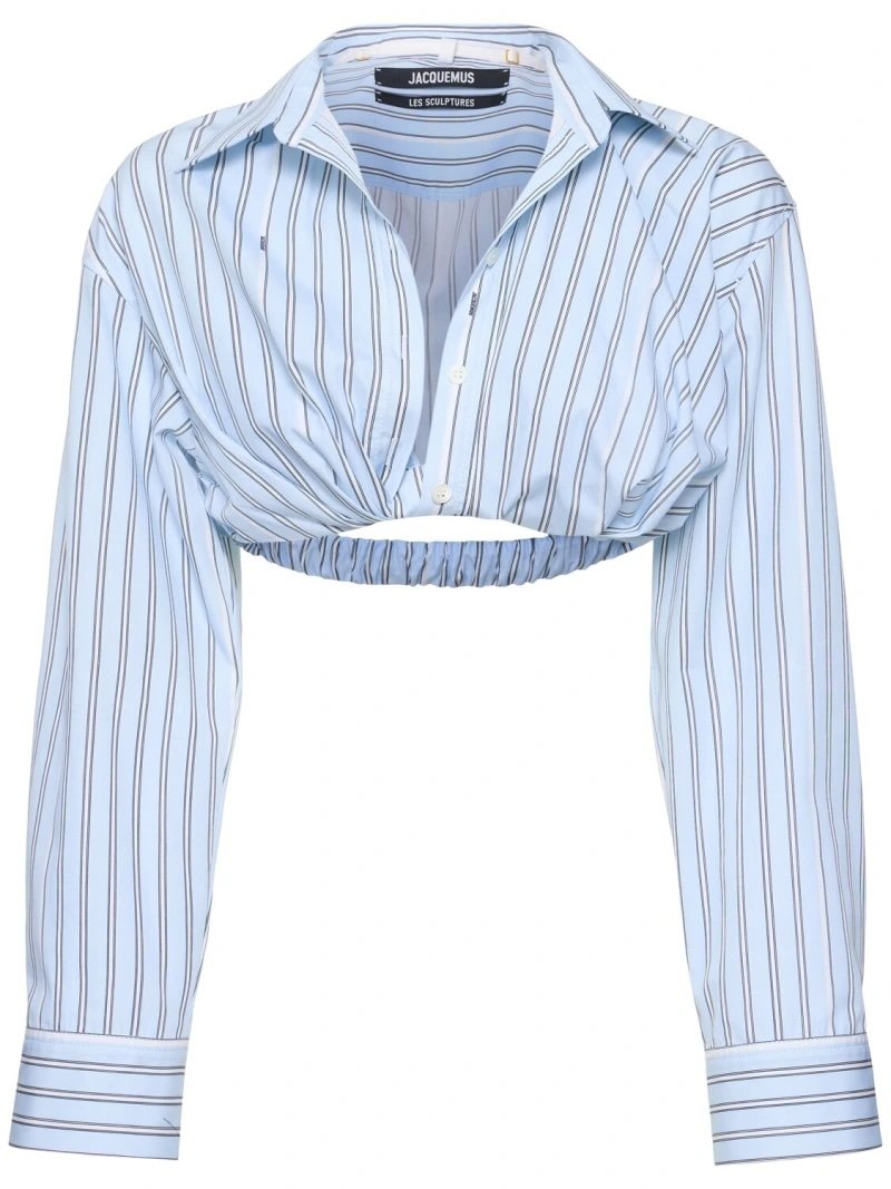 Camisa corta a rayas azules Jacquemus