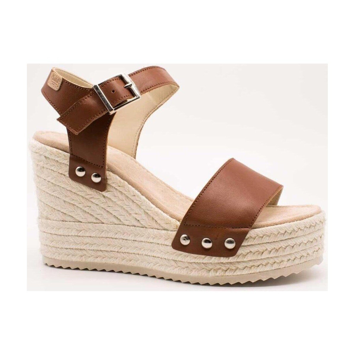 Espadrilles compensadas de cuero Castell