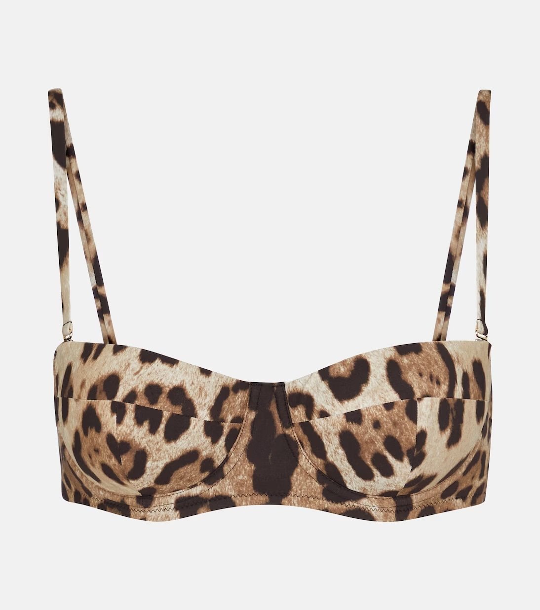 Top de bikini con estampado de leopardo Dolce & Gabbana