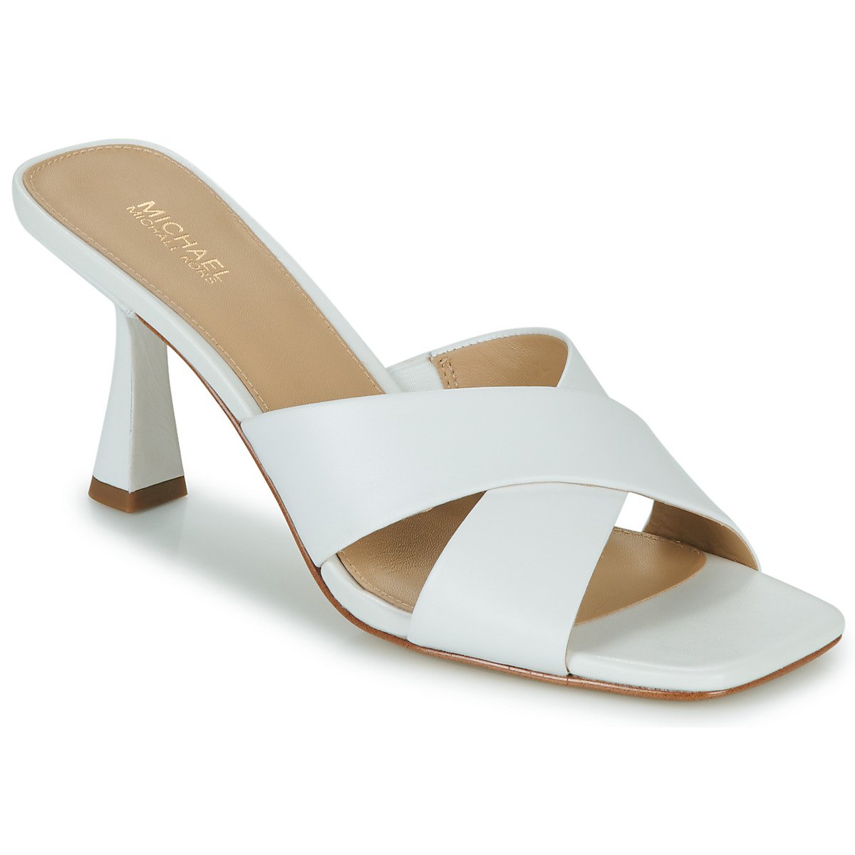 Mules blancas de cuero Michael Kors