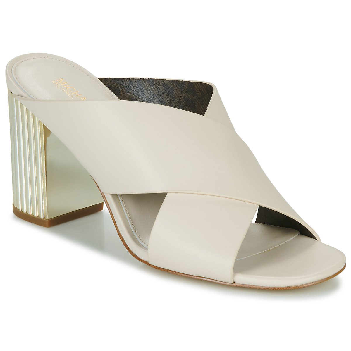 Mules blancas con tacones en relieve Michael Kors