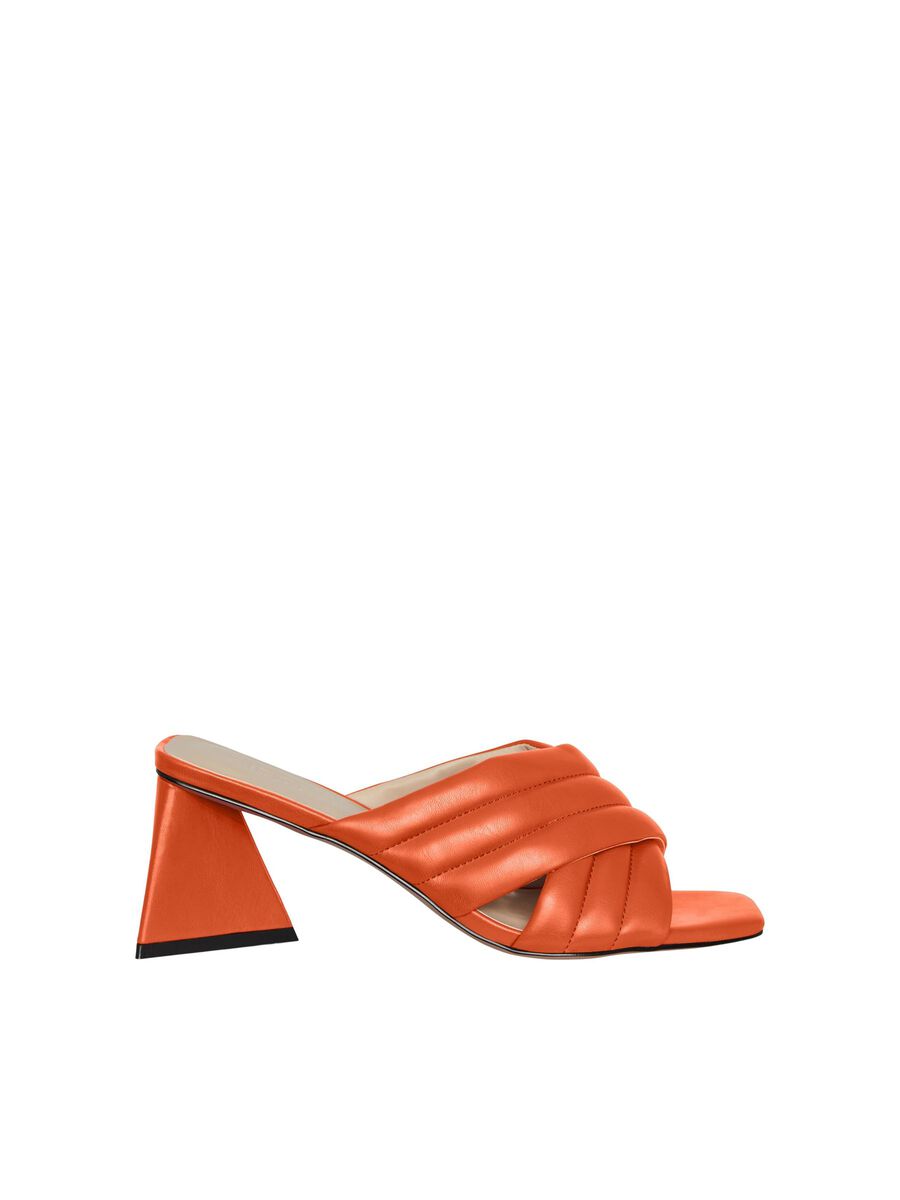 Mules con tacones gráficos naranja Pieces Shoes