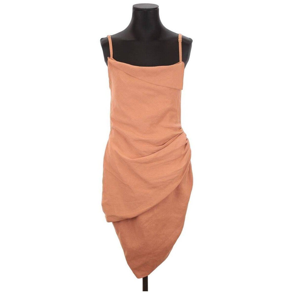 Vestido de tirantes de lino camel Jacquemus