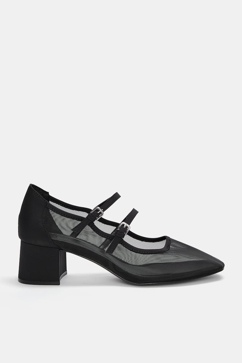 Zapatos de bebé en mesh negros Pull & Bear