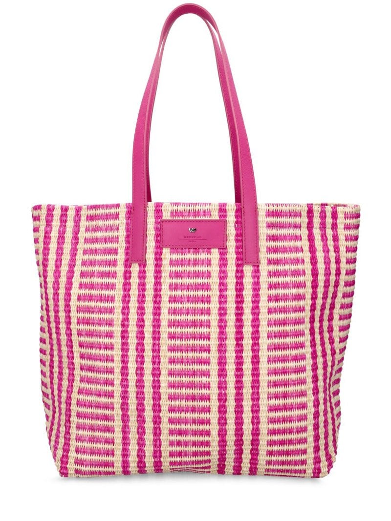 Bolso de rafia rosa Weekend Max Mara