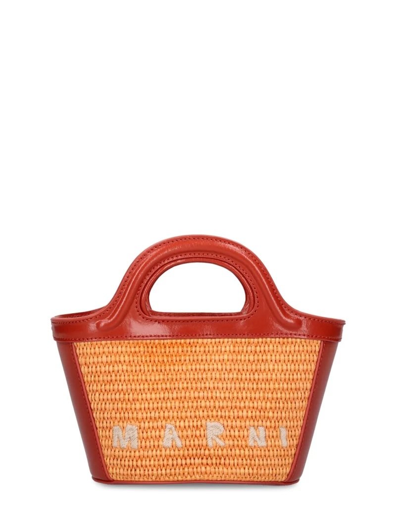 Bolso de rafia naranja Marni