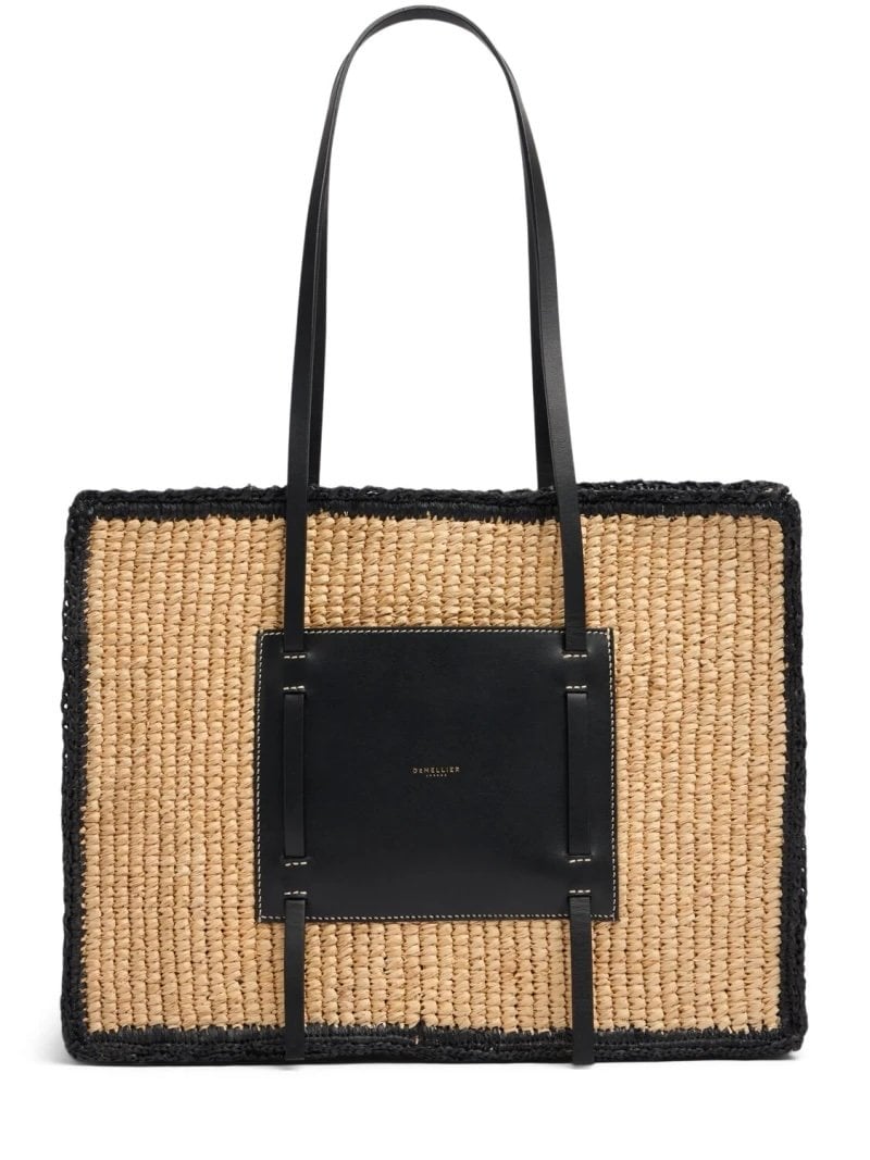 Bolso de rafia negro DeMellier