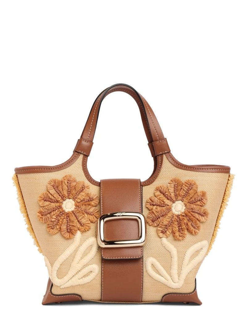 Bolso en rafia bordado Roger Vivier