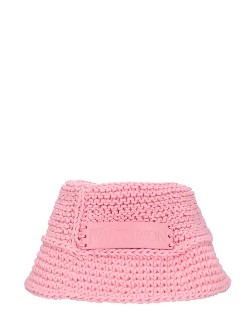 Gorro de crochet rosa JW Anderson