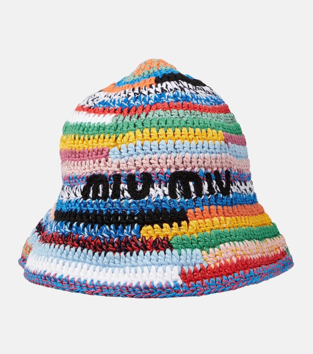 Gorro de crochet multicolor Miu Miu