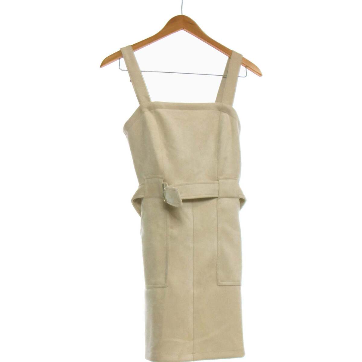 Vestido corto beige Bershka