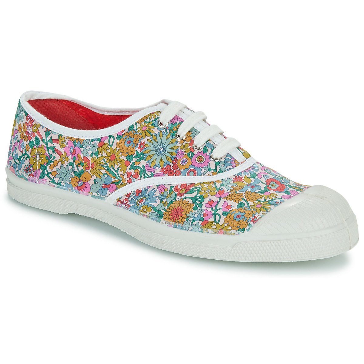 Zapatos Bensimon blancos con tela Liberty