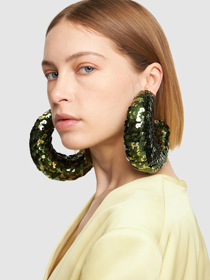 Grandas aros con lentejuelas verdes Tom Ford