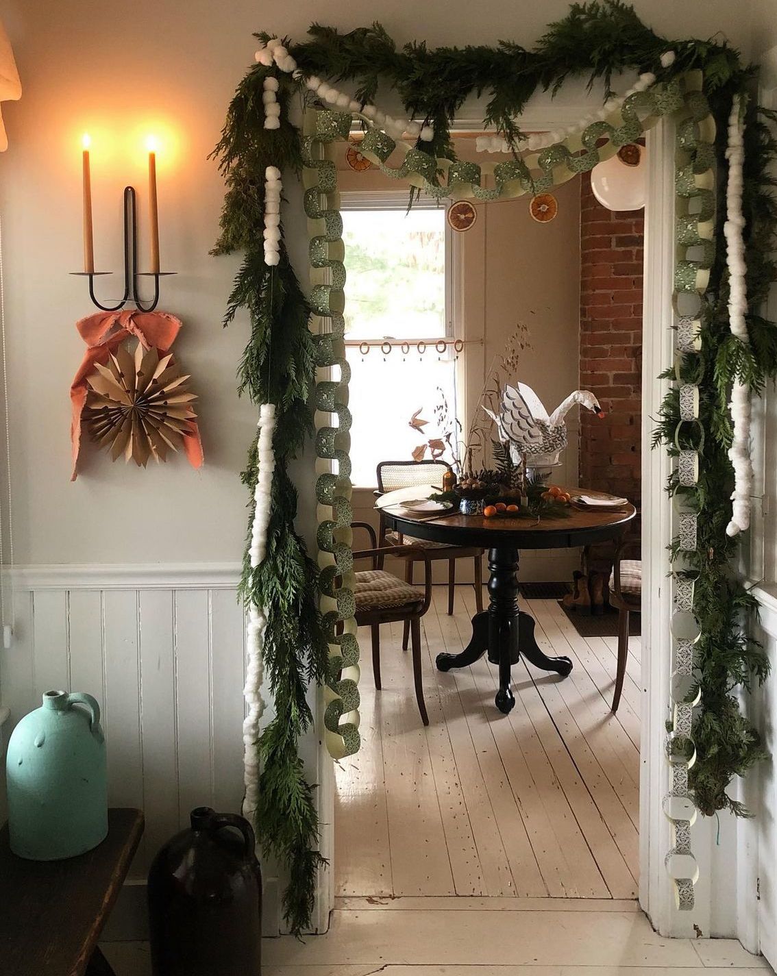 Idea guirnalda de Navidad algodón