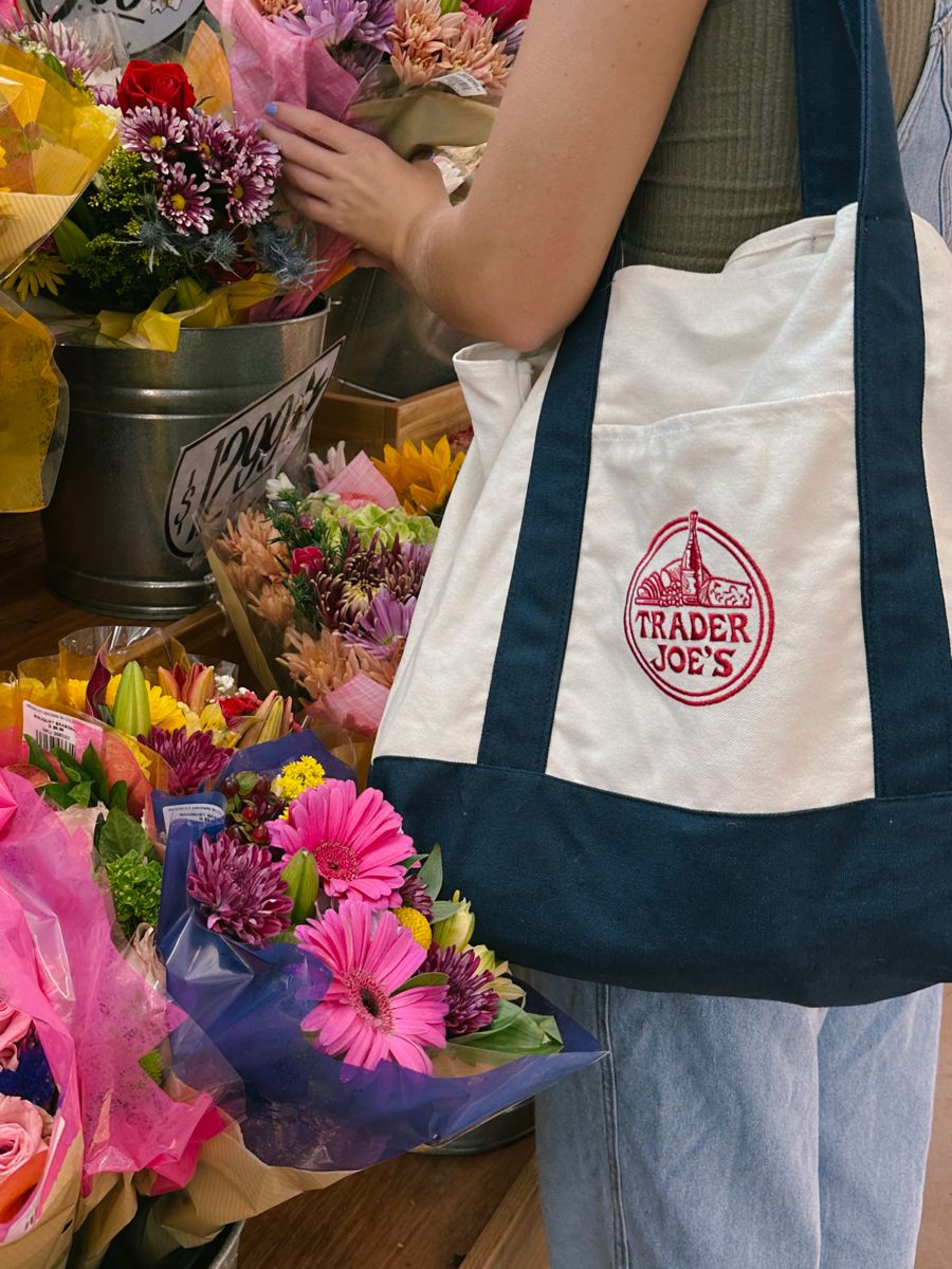 Tendencia bolsa de algodón tote bag Trader Joe's