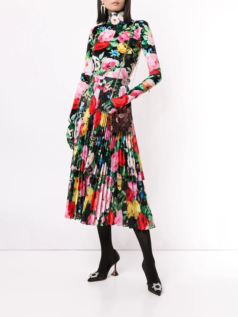 Vestido midi con motivo floral Richard Quinn