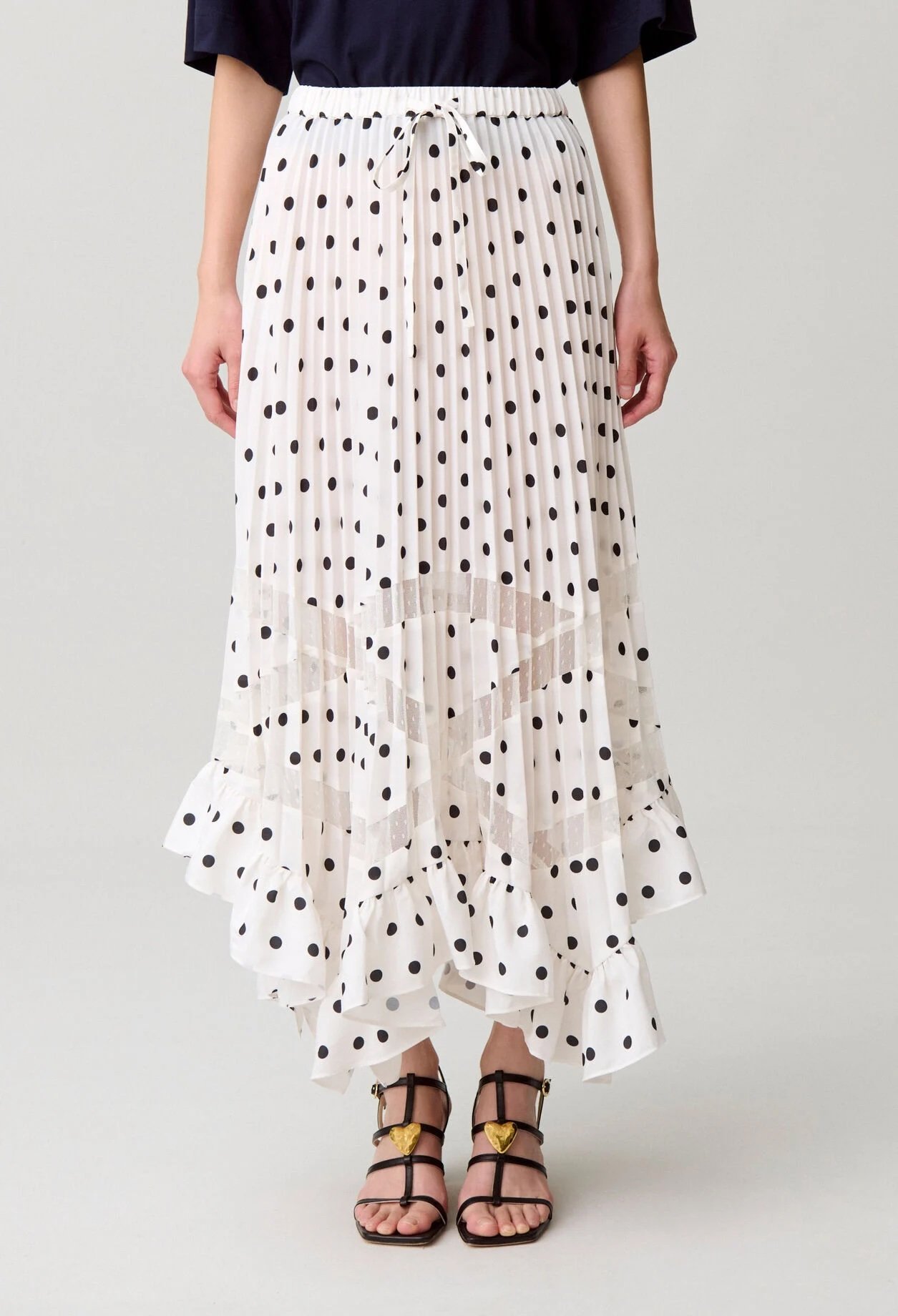 Robe longue blanche à pois Claudie Pierlot