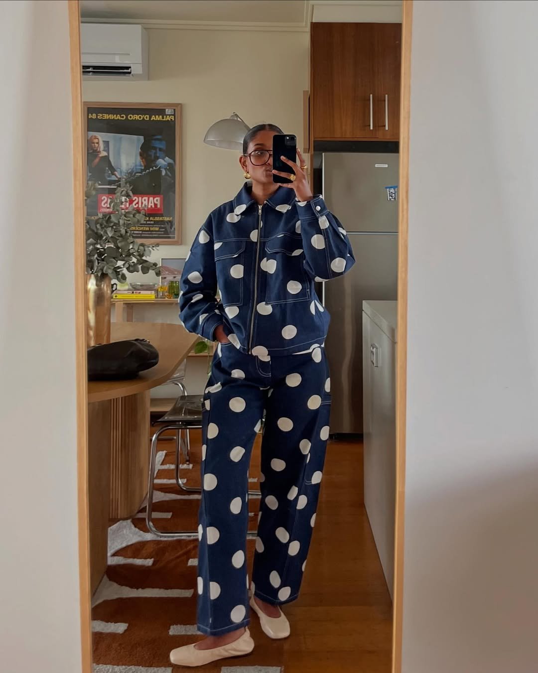 Ensemble en denim polka dot