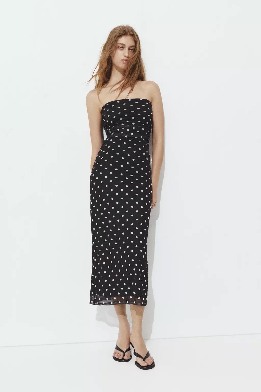 Robe midi à pois Pull & Bear