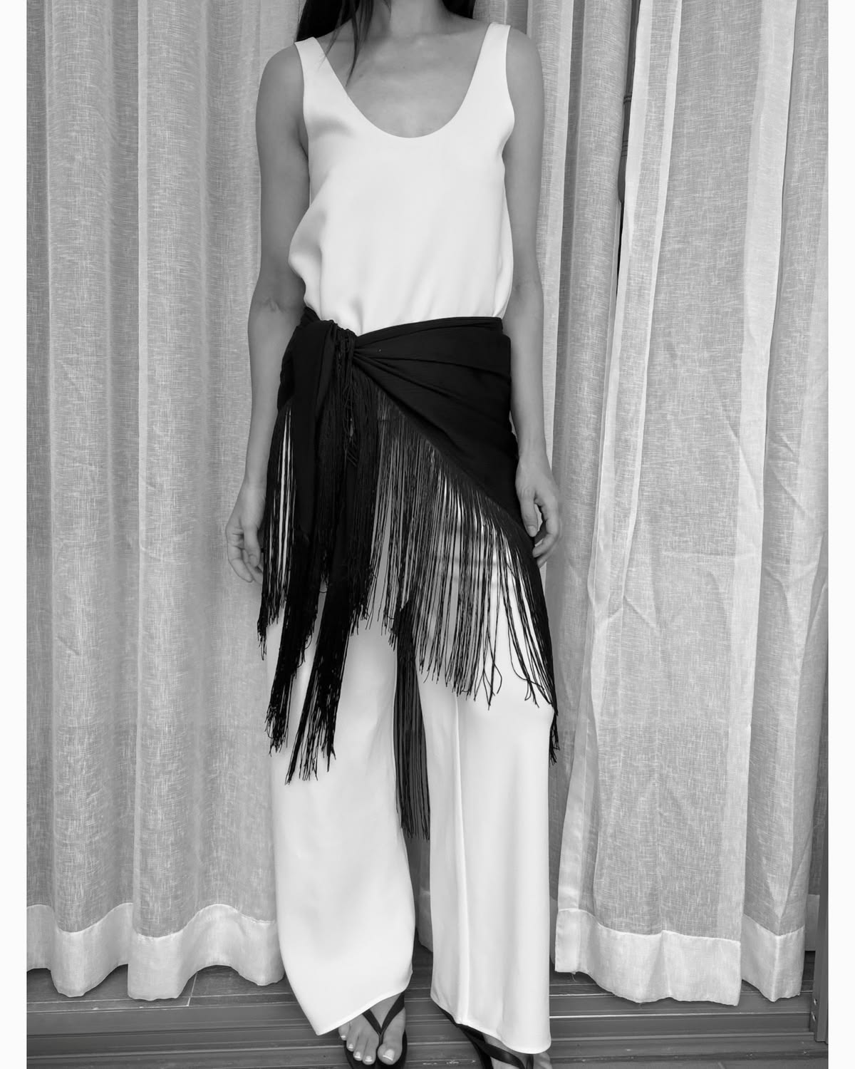 Cinturón de pañuelo: ¿cómo adoptar el pañuelo a la cintura? 6 foulard franges scarf belting
